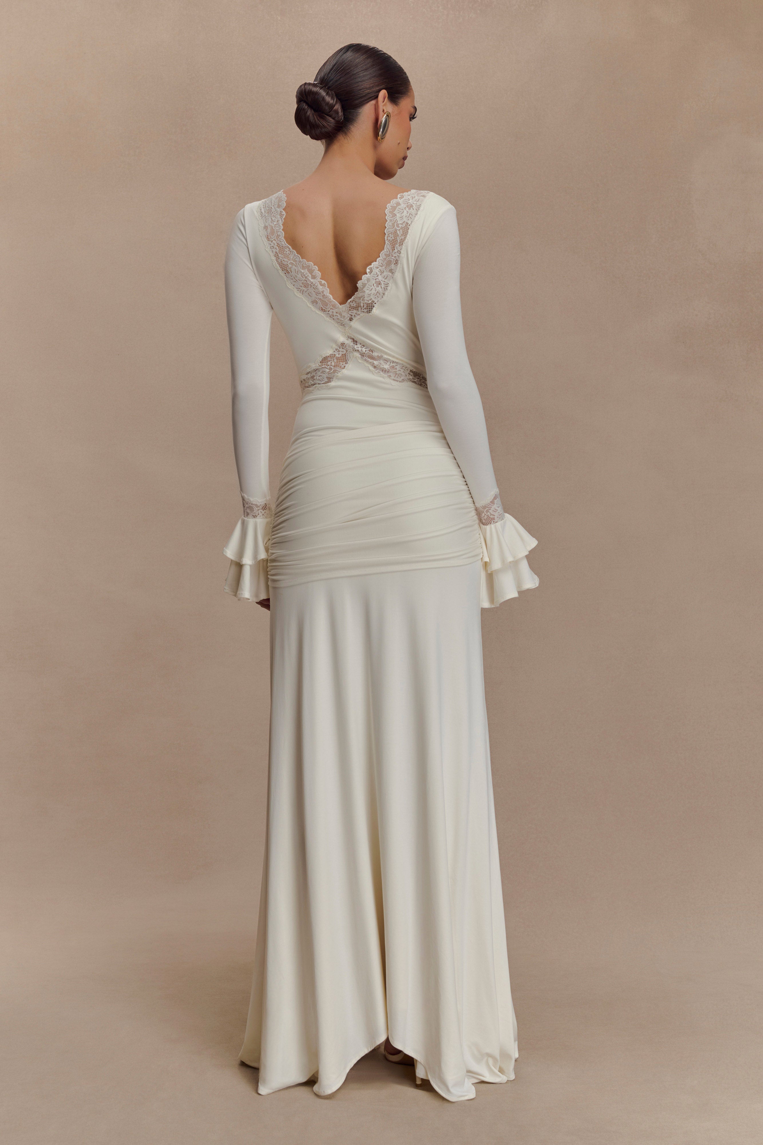 Robe Maxi en Dentelle Slinky Electra - Ivoire