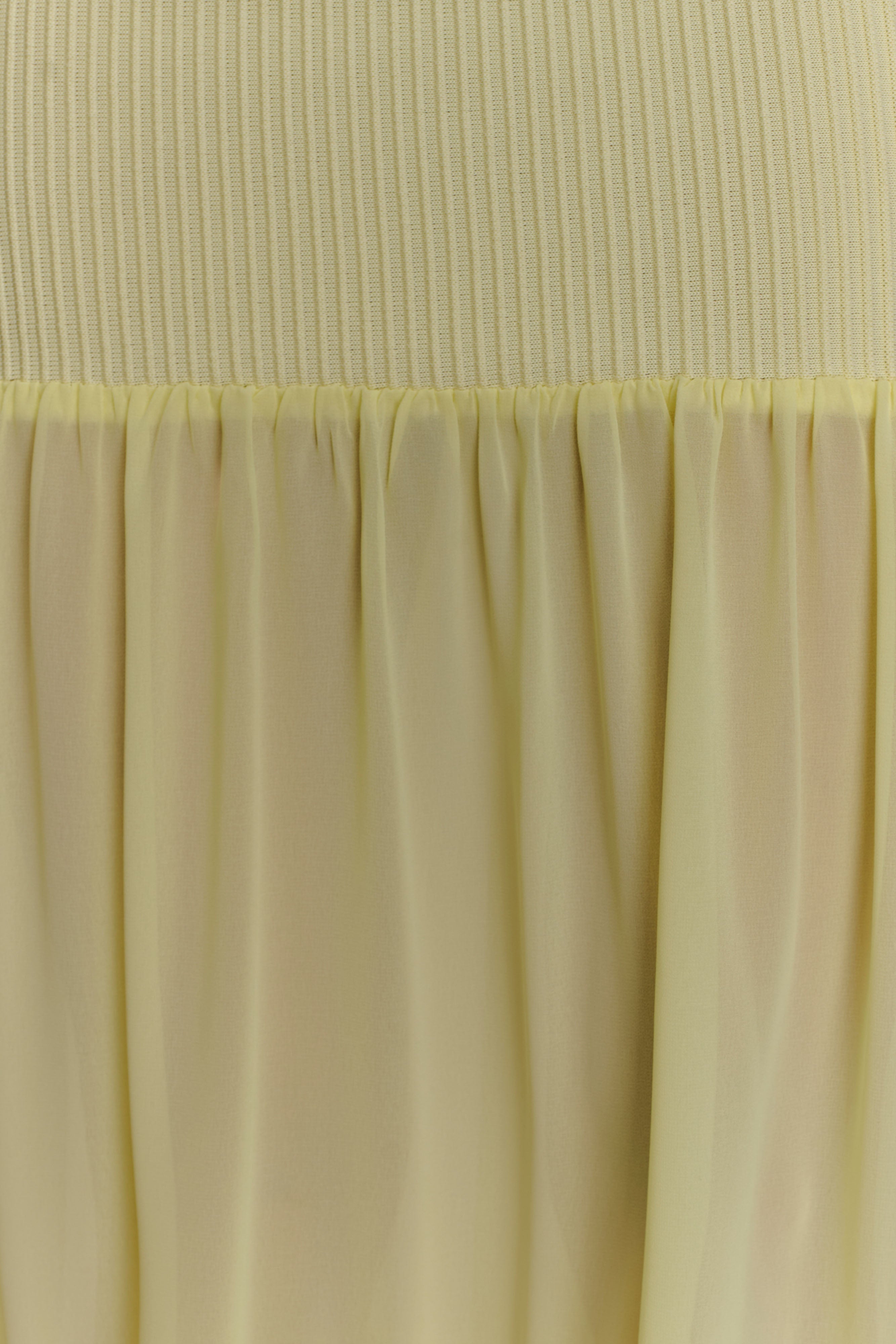 Robe Maxi en Tricot Chiffon Haille - Citron