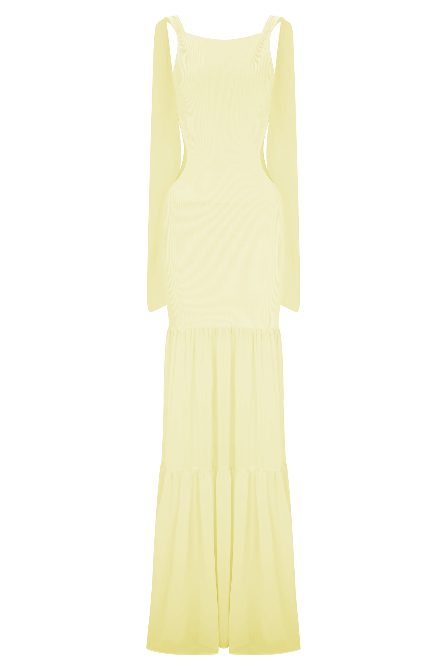 Robe Maxi en Tricot Chiffon Haille - Citron