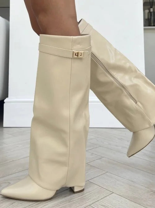 Champagne - Bottes Vegan Montantes Brillantes