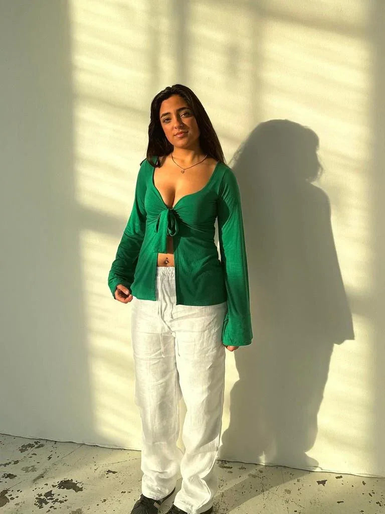 Merle – Blouse élégante avec détail de nœud