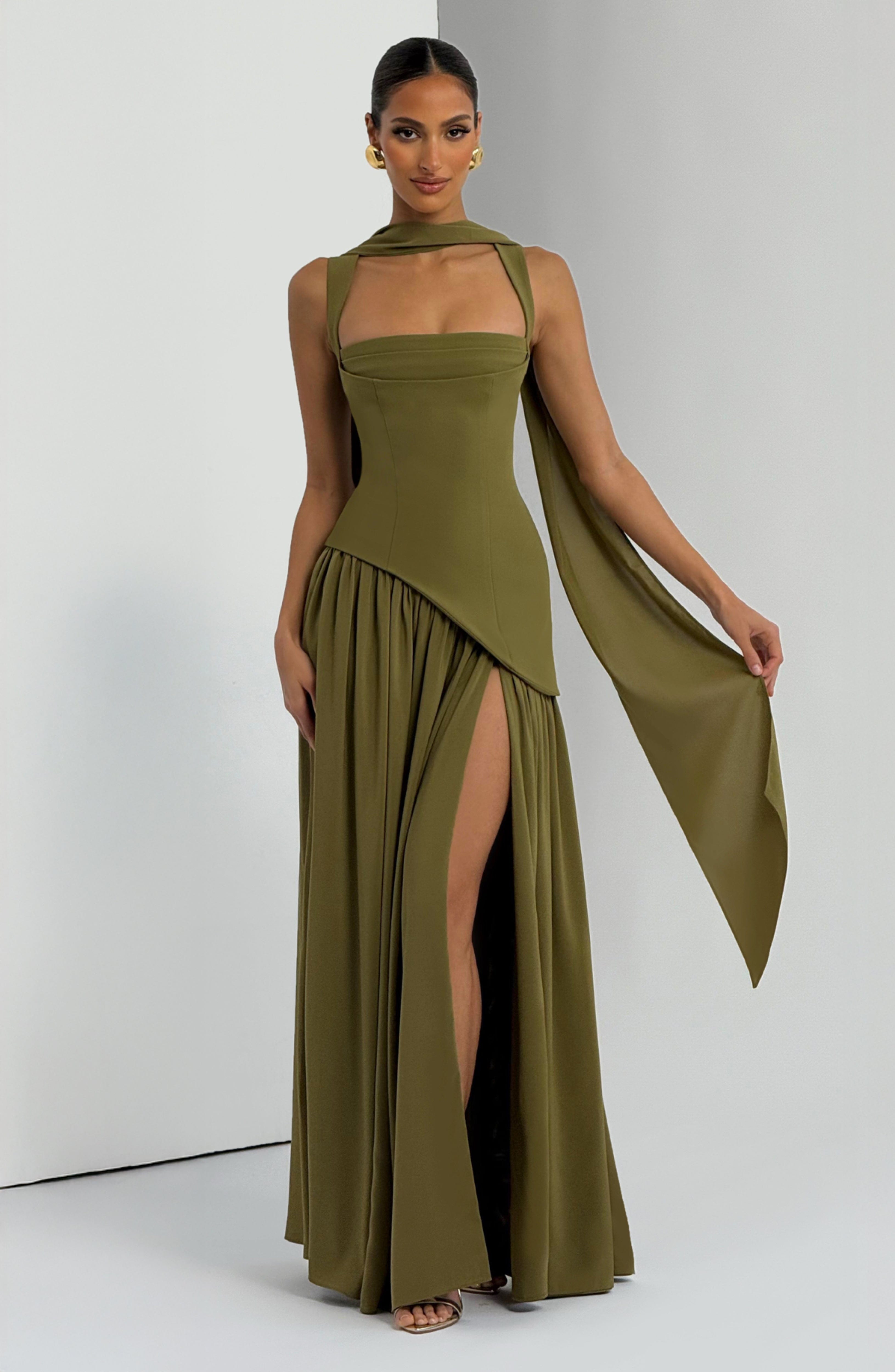 Robe Maxi Tullulah - Olive Profond