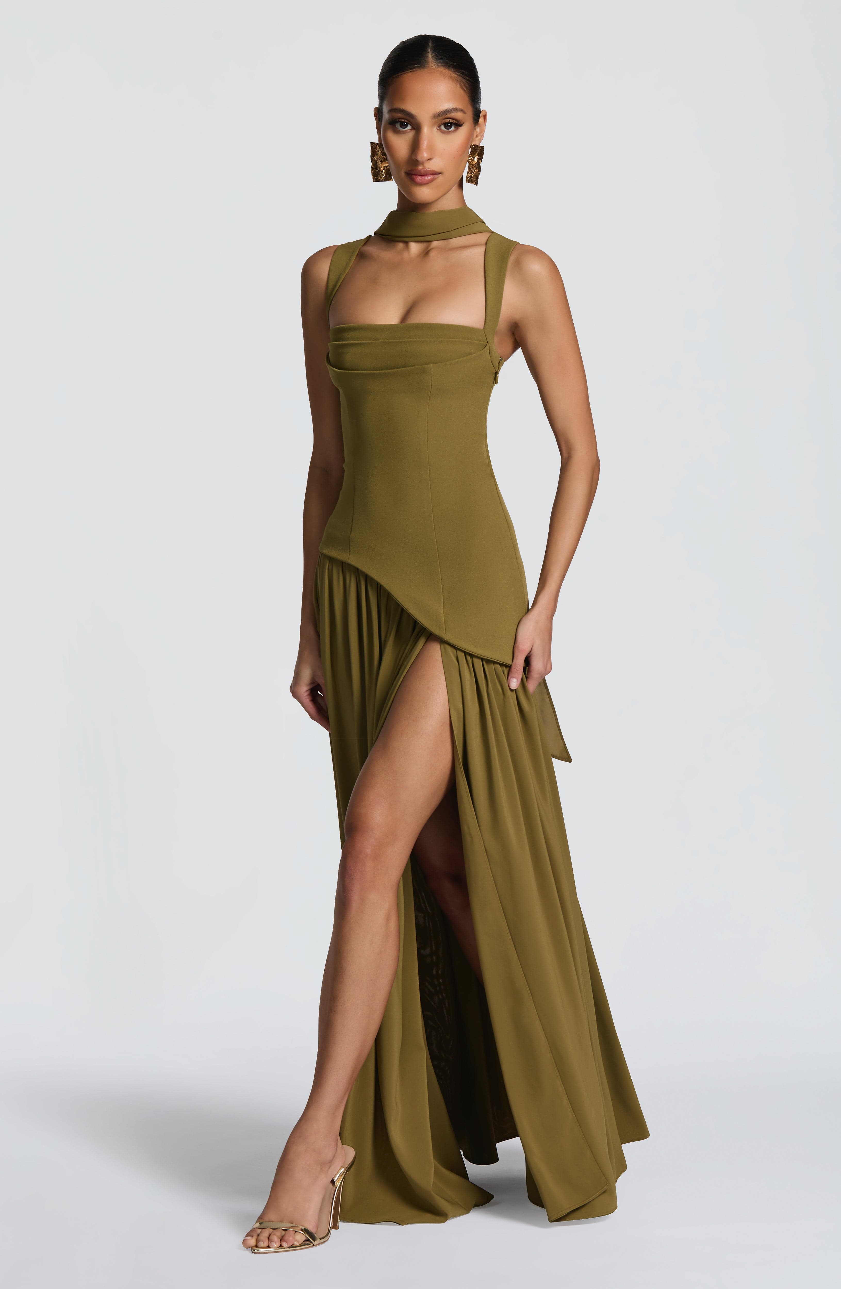 Robe Maxi Tullulah - Olive Profond