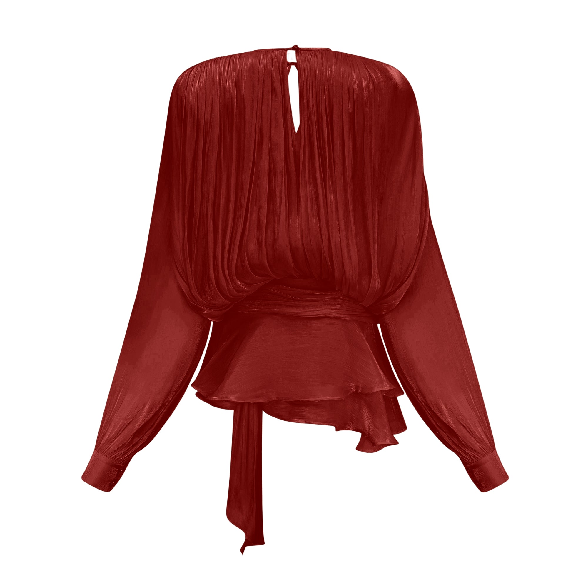Ella - Robe Mini Volante à Plis Pleins Eugénie Rouge