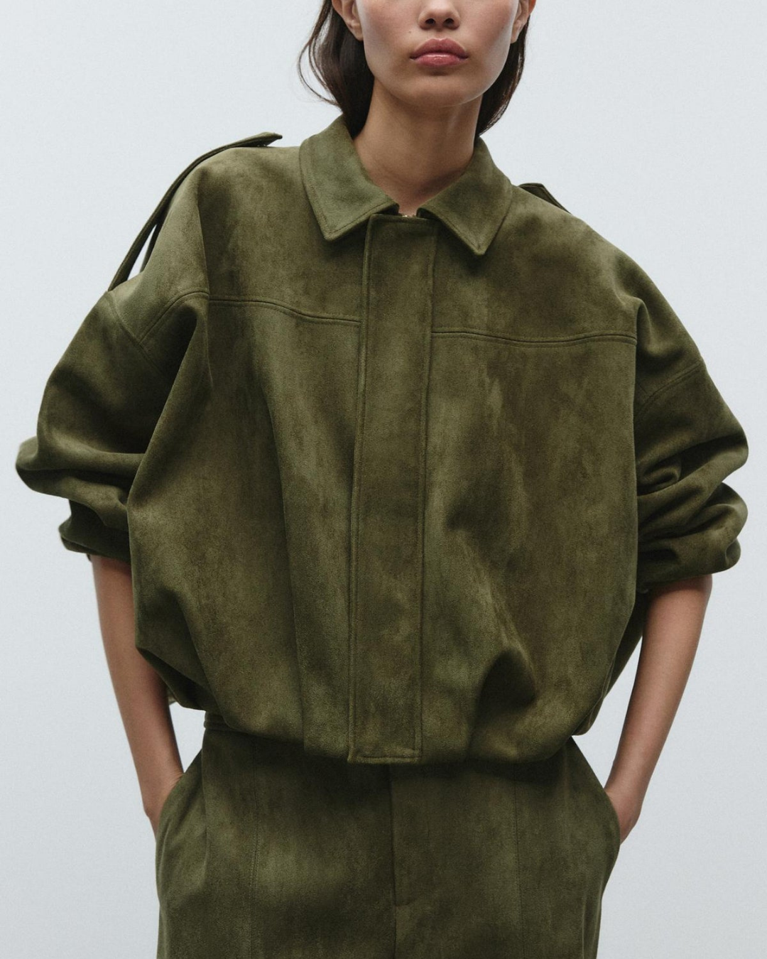 Fabiane | Veste Oversize en Suède pour Femmes – Chaude & Élégante