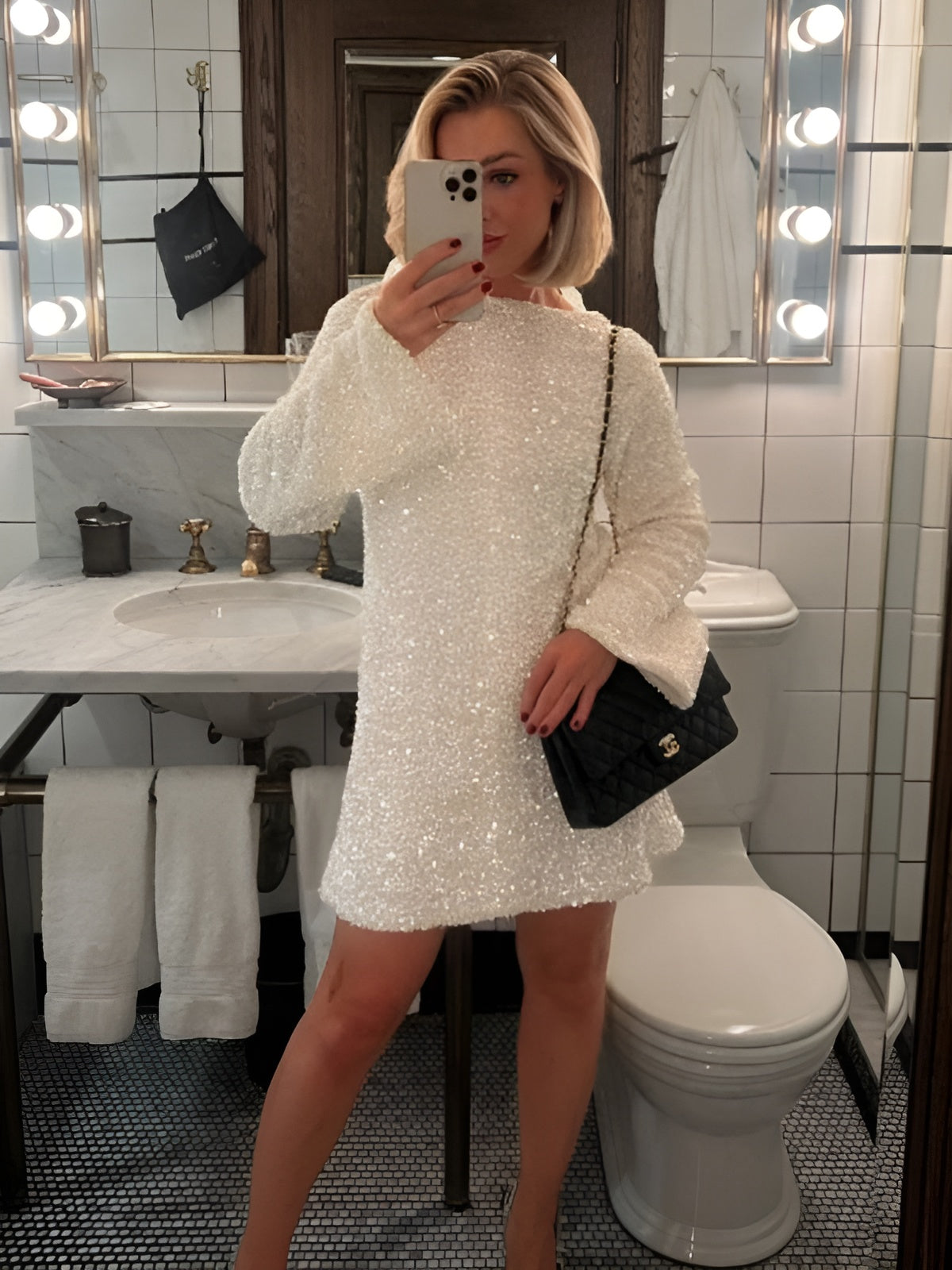 Carina - Robe à paillettes avec volants