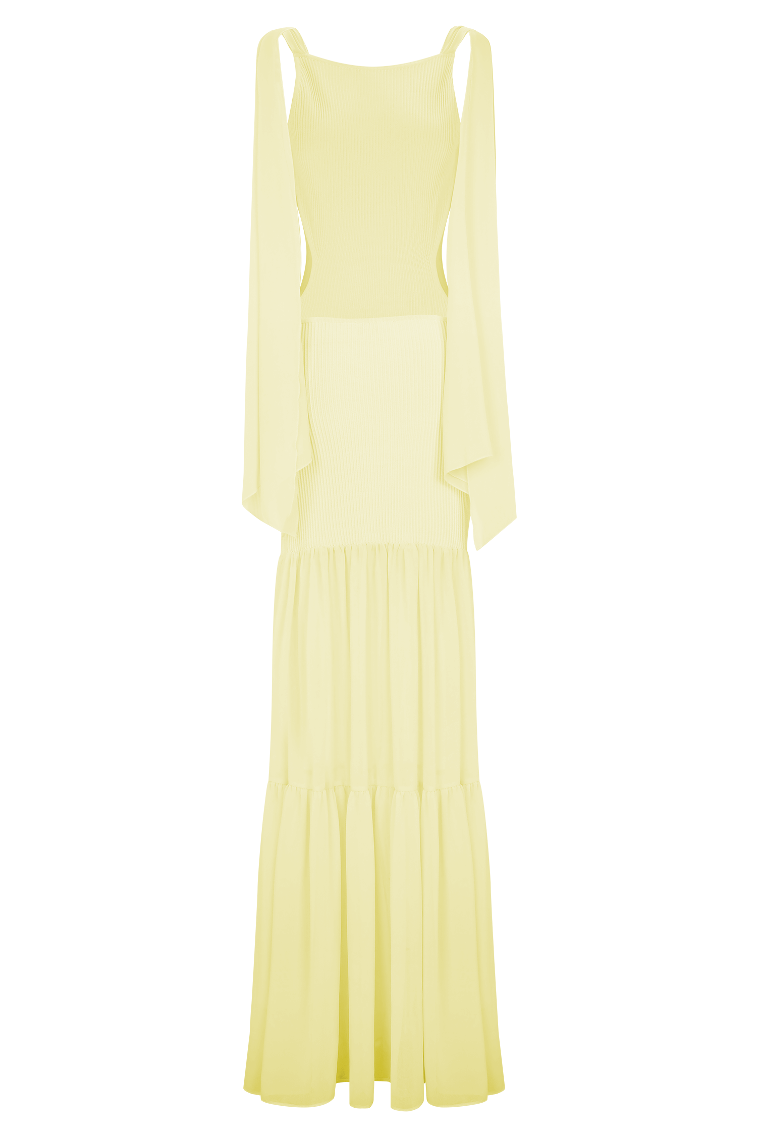 Robe Maxi en Tricot Chiffon Haille - Citron