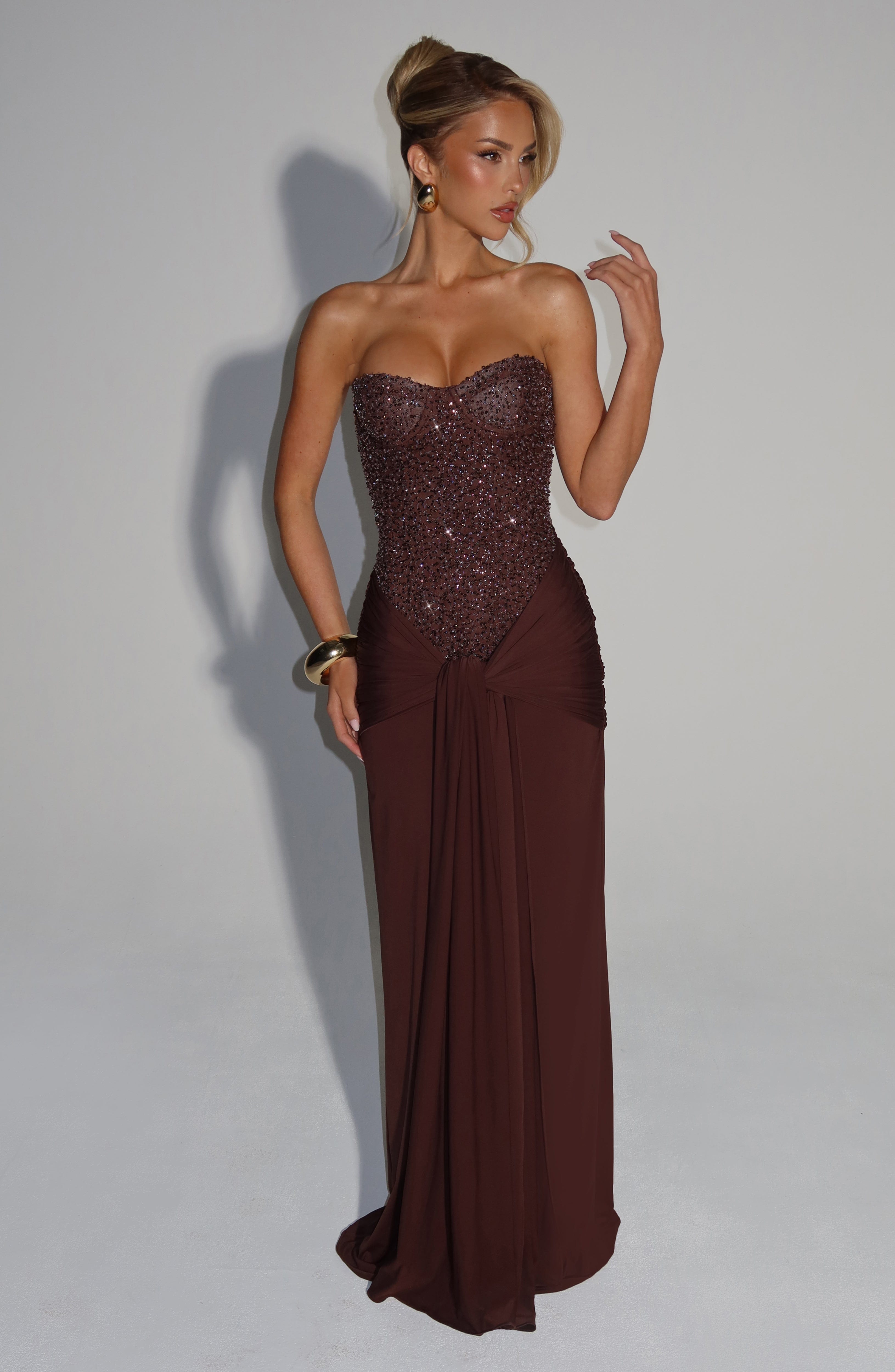 Robe Maxi Carina - Marron Prune