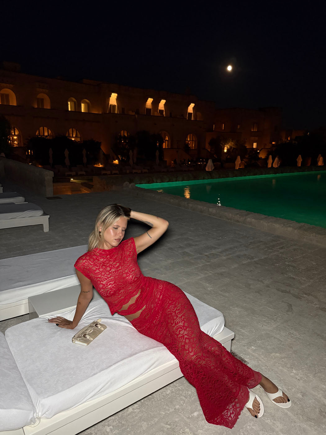 Jupe Marisol en dentelle - Rouge