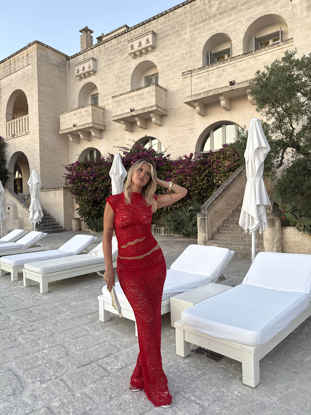 Jupe Marisol en dentelle - Rouge