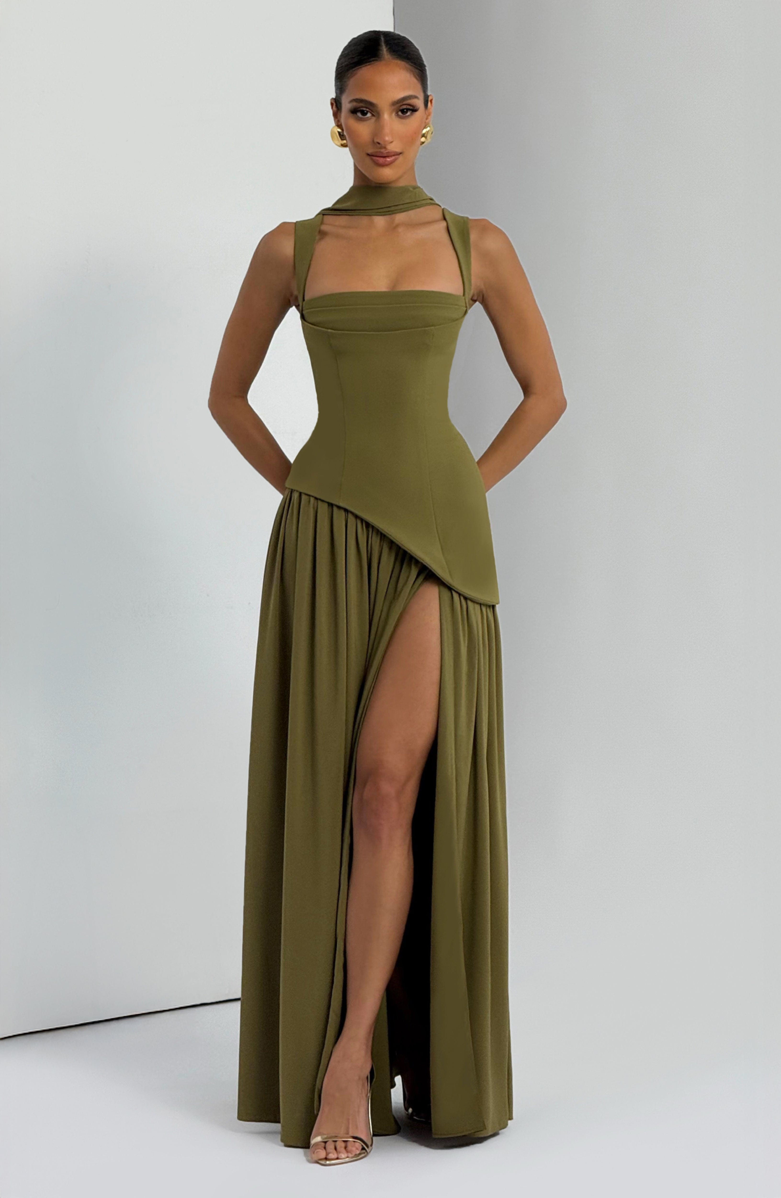 Robe Maxi Tullulah - Olive Profond