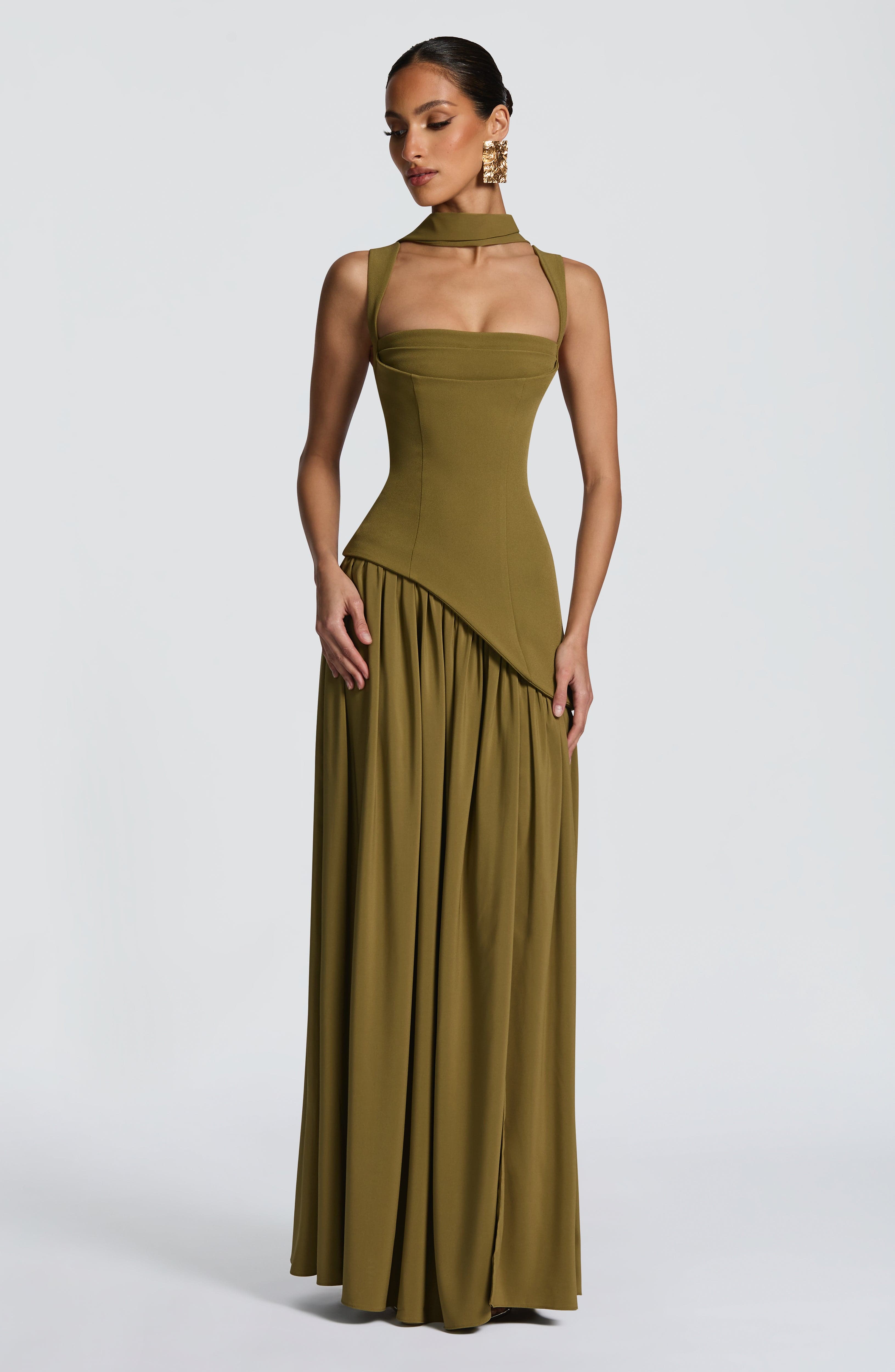 Robe Maxi Tullulah - Olive Profond