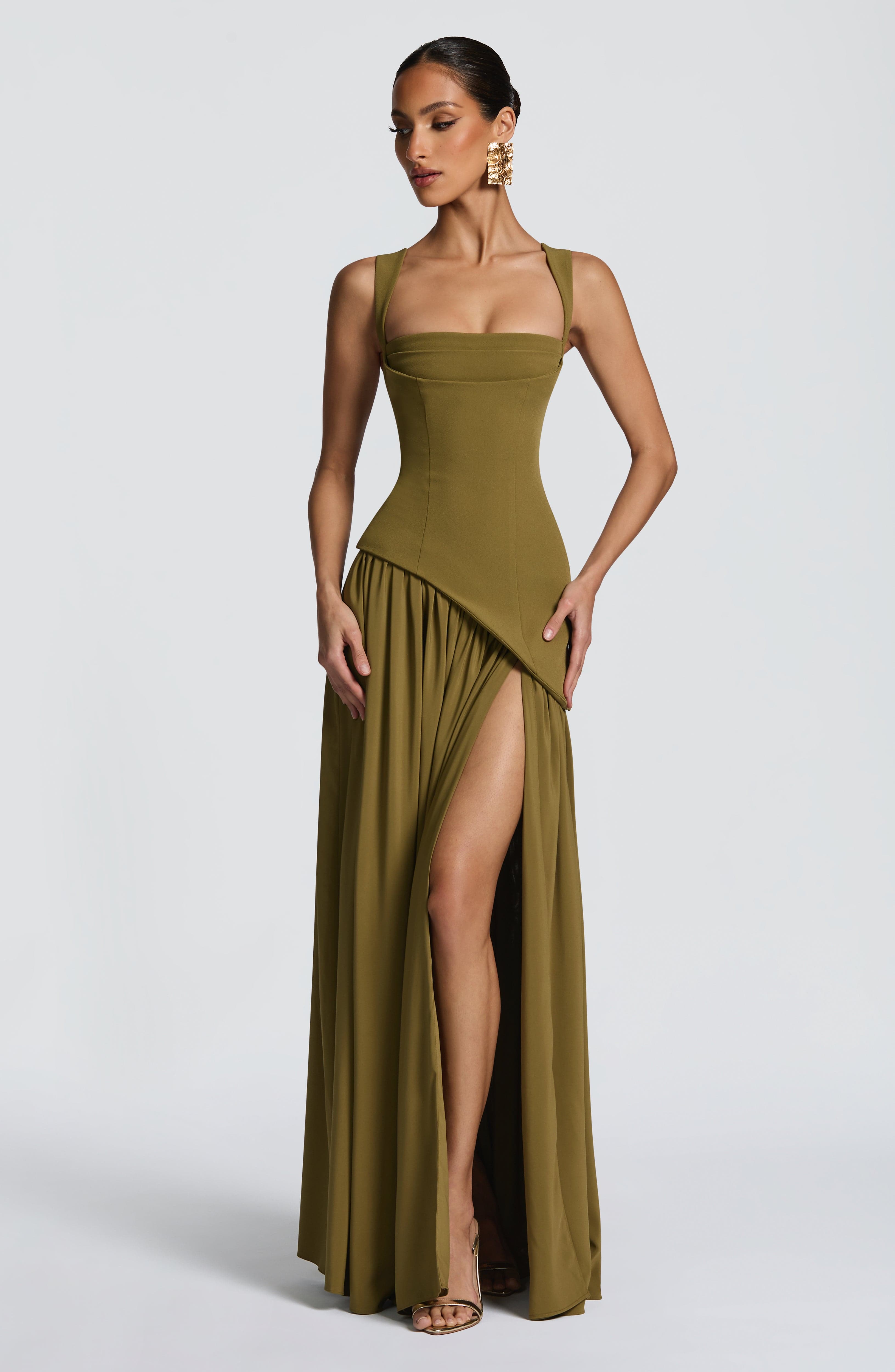 Robe Maxi Tullulah - Olive Profond